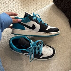 Nike Air Jordan 1 Low SE Kids' Sneakers - Black, Blue, White